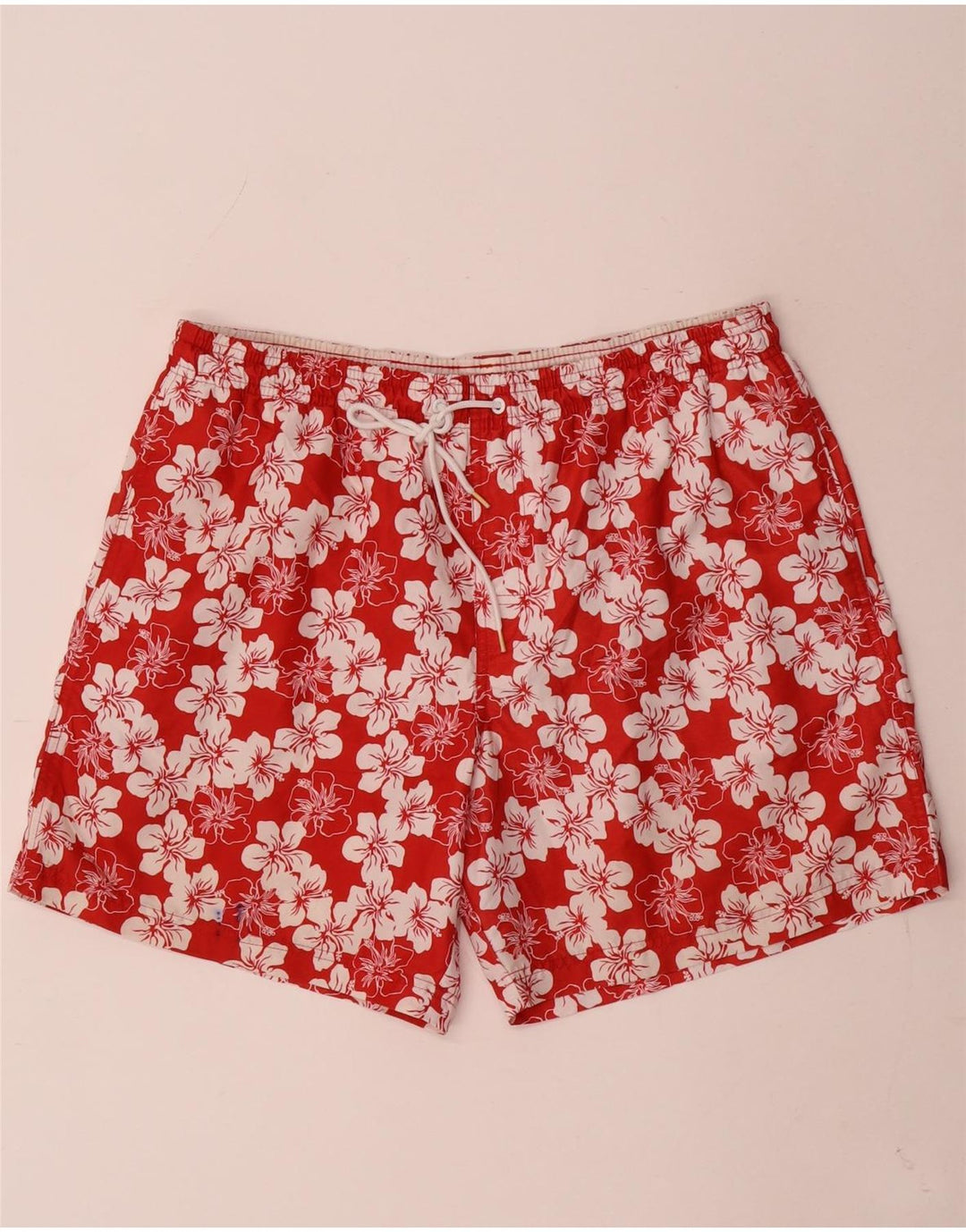Marks & Spencer Bañador para hombre, talla grande, poliéster floral rojo