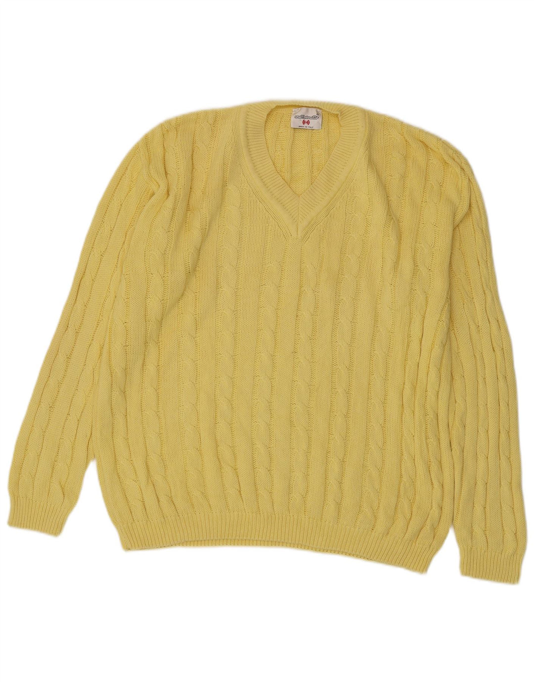 MARRONETTO Jersey con Cuello en V para Hombre Algodón Amarillo Medio