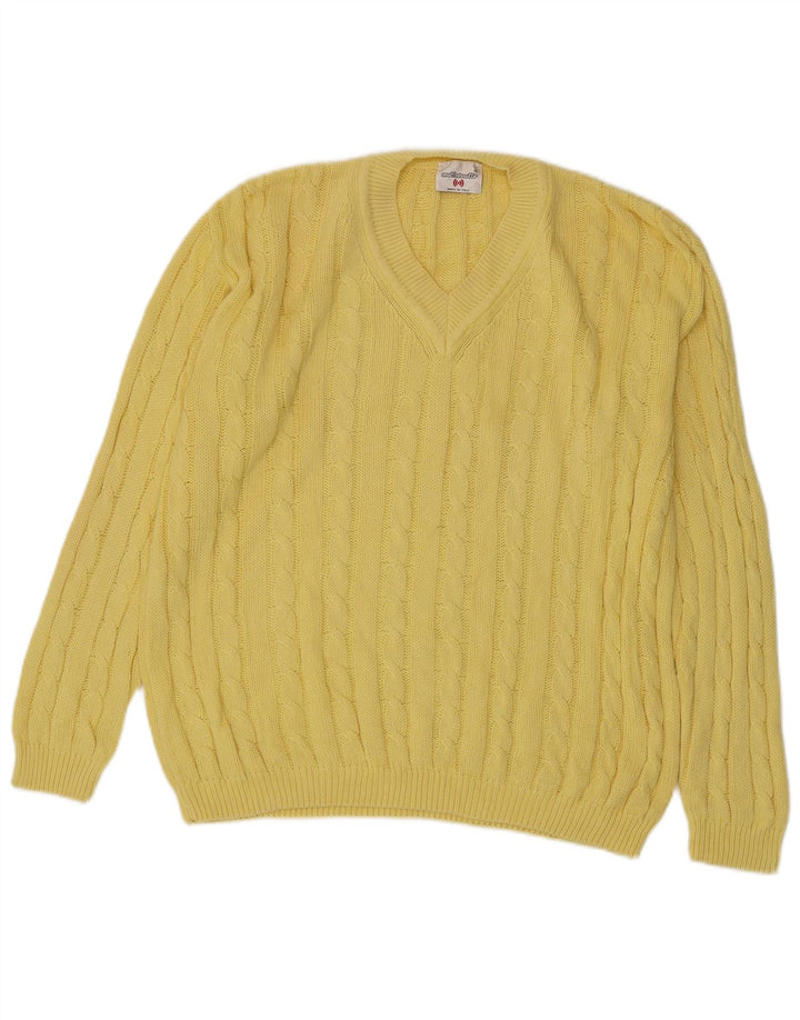 MARRONETTO Jersey con Cuello en V para Hombre Algodón Amarillo Medio