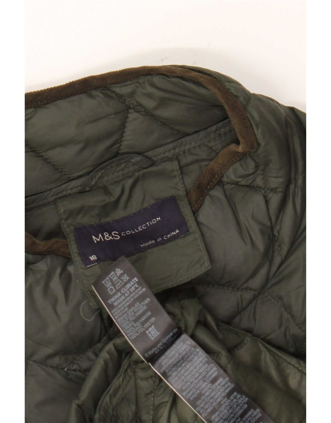Marks & Spencer Abrigo acolchado para mujer UK 40 XL Poliamida caqui