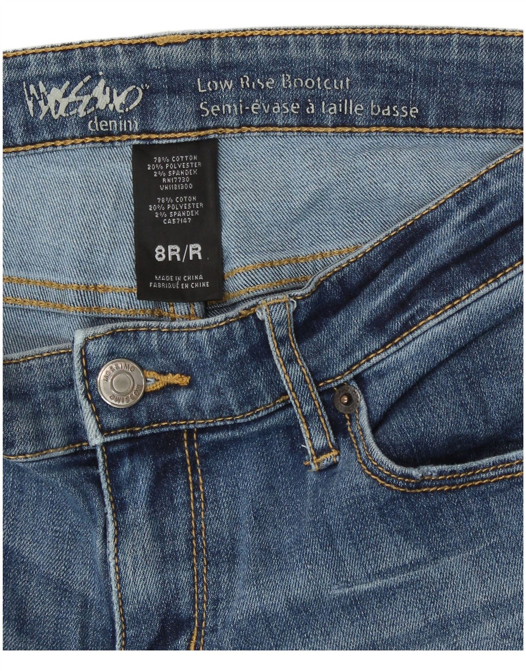Mossimo Jeans de cintura baja para mujer US 8 mediano W32 L32 algodón azul