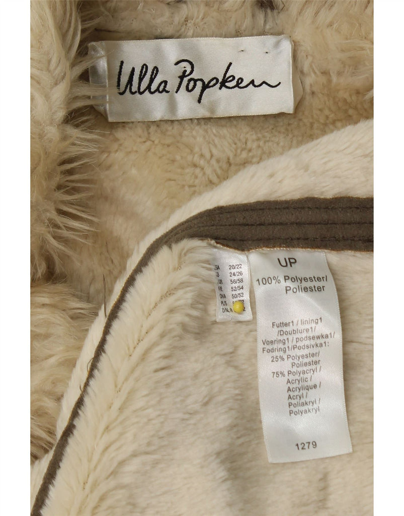 ULLA POPKEN Womens Sherpa Double Breasted Coat UK 24/26 4XL Green Vintage Ulla Popken and Second-Hand Ulla Popken from Messina Hembry 