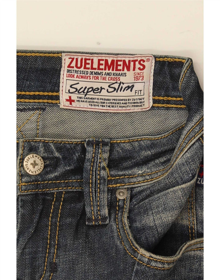Zu Elements Vaqueros pitillo desgastados para mujer W26 L31 Algodón azul