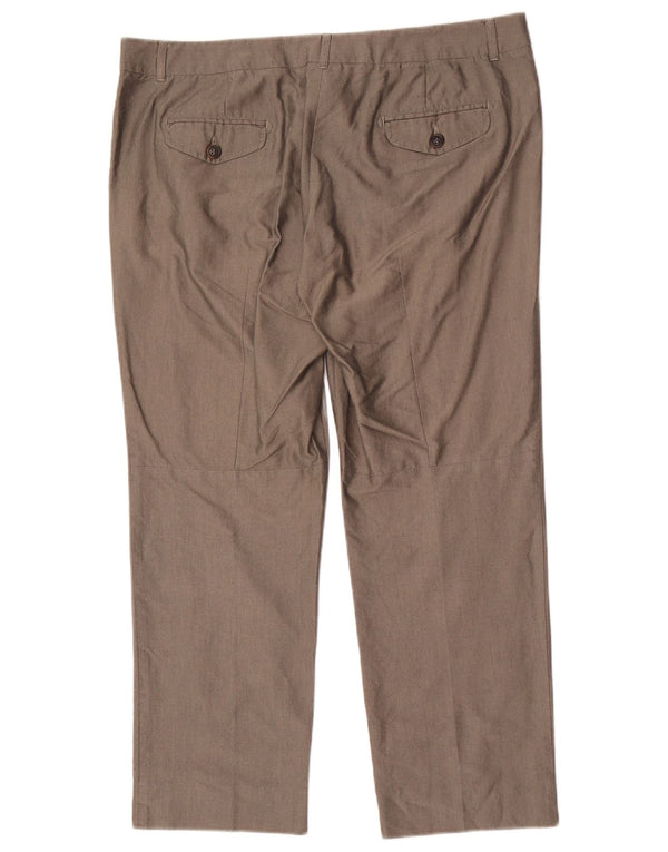 Max Mara Pantalones Chinos Rectos para Mujer UK 16 Large W36 L27 Algodón Gris