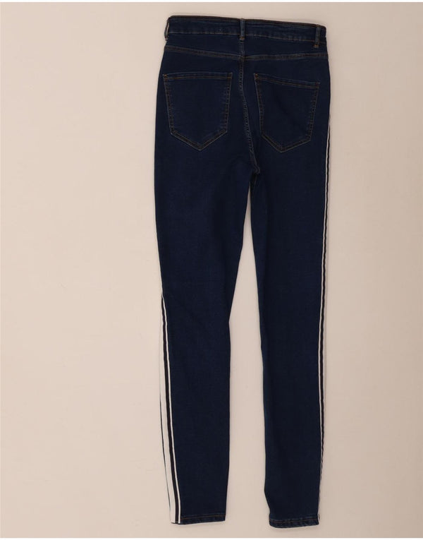 Zara Mujer Trafaluc Skinny Jeans EU 38 XS W28 L28 Algodón A Rayas Azul