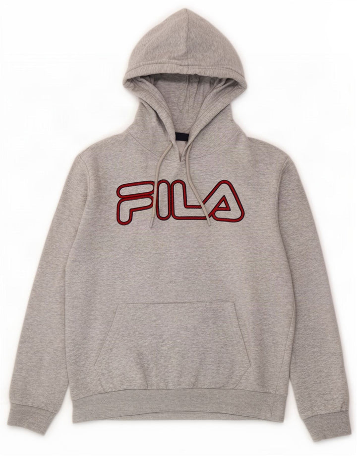 Fila Hombre Graphic Sudadera Con Capucha Jersey De Algodón Gris Medio
