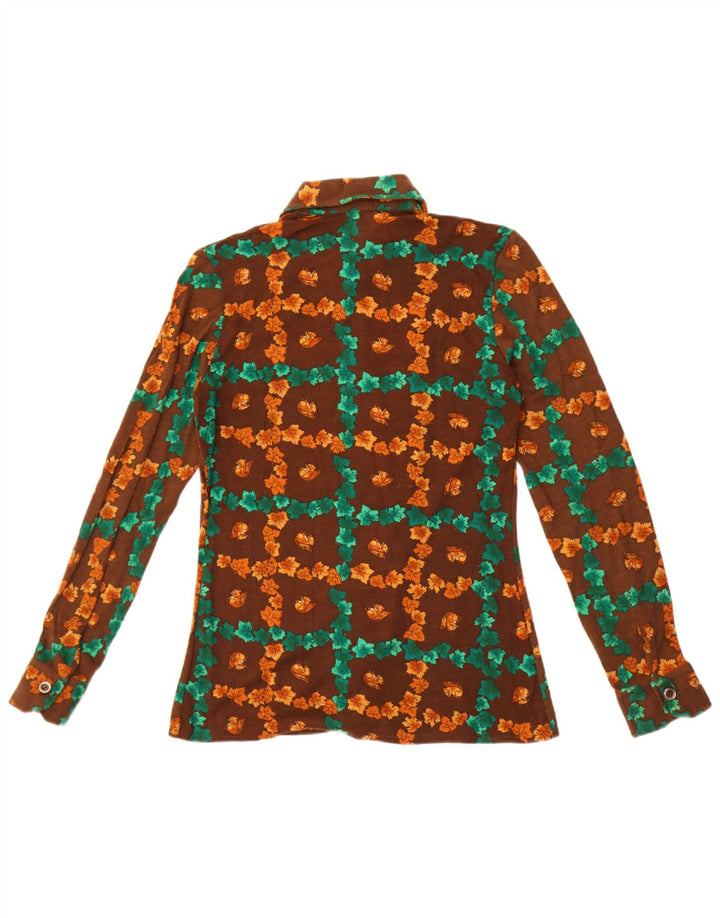 Anna Camisa para Mujer UK 42 Marrón Medio Floral