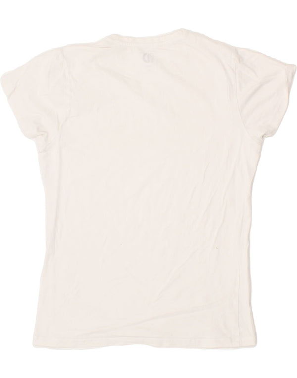 DACK'S Womens T-Shirt Top UK 12 Medium White Cotton