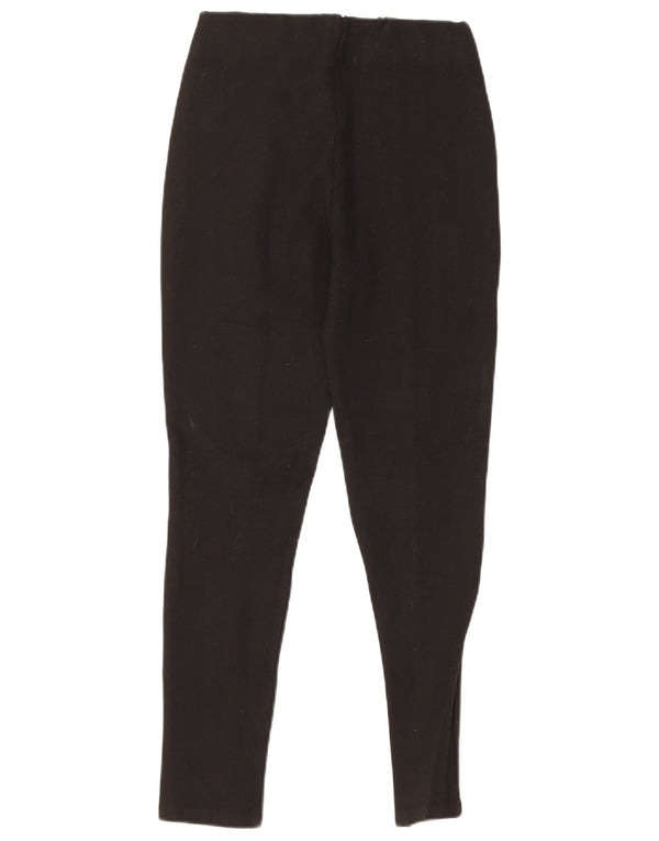 Zara Pantalones Casuales Ajustados De Cintura Alta Para Mujer Pequeños W26 L25 Negro