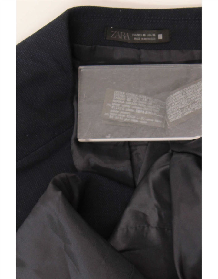 Zara Chaqueta tipo blazer de 2 botones para hombre EU 46 Small Azul marino Poliéster