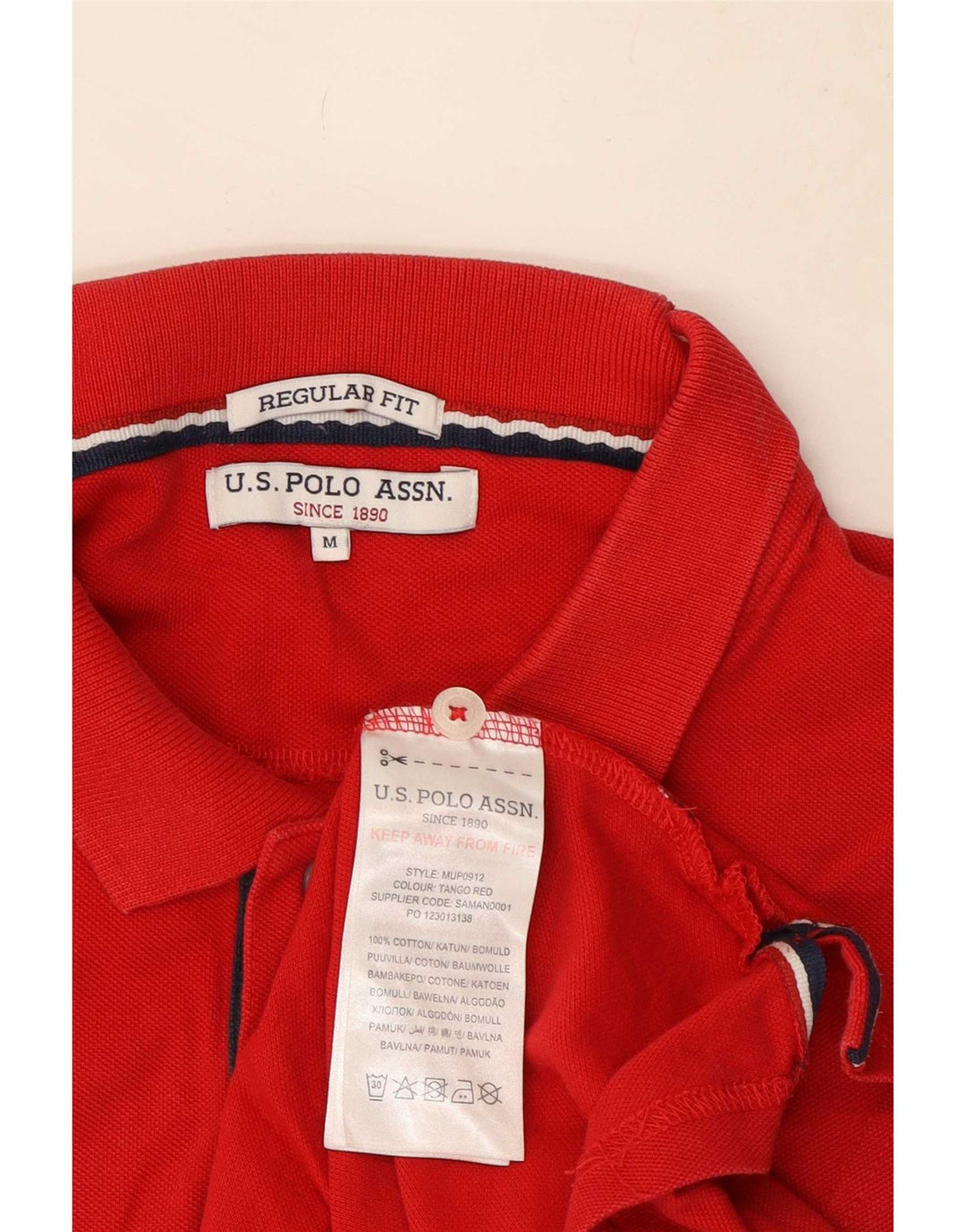 Asociación de Polo de EE. UU. Camisa Estampada Regular Fit De Algodón Rojo Medio Hombre