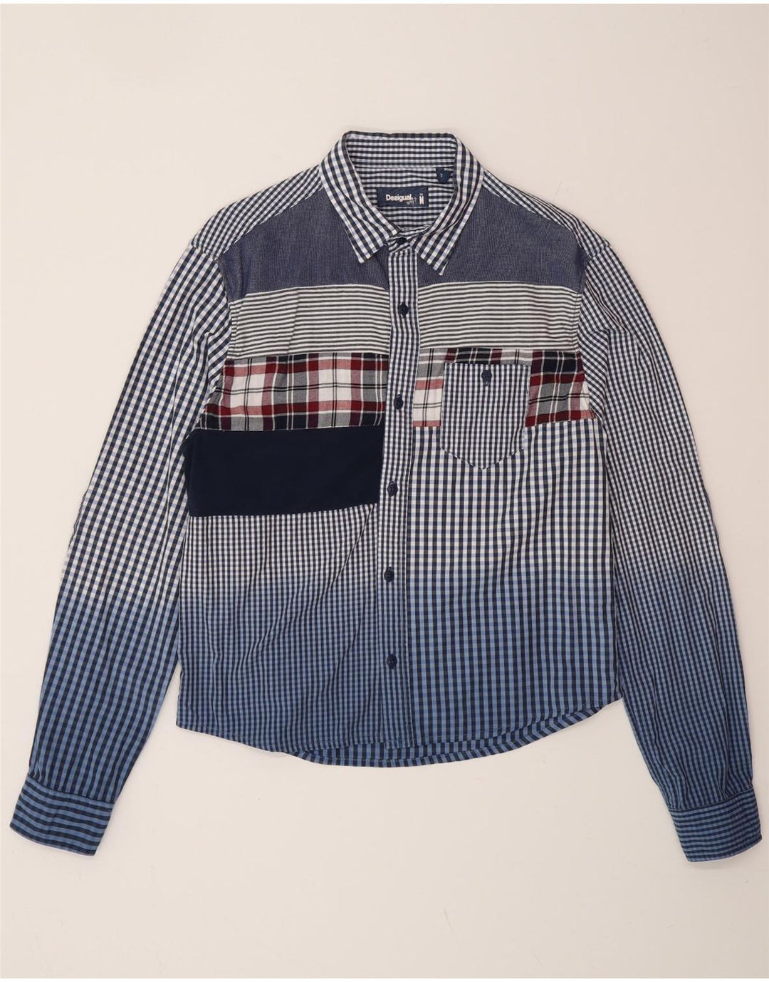 Camisa DESIGUAL para mujer UK 44 Medium Blue Gingham