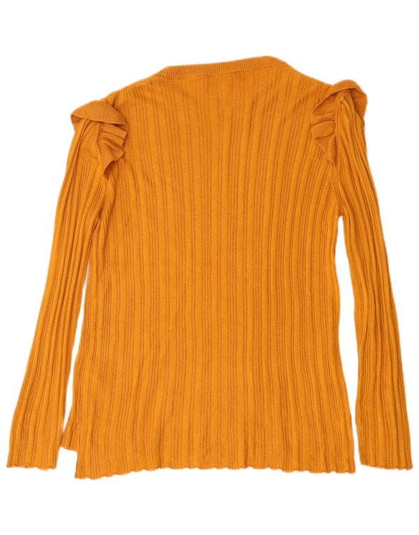 Marks & Spencer Top de mujer de manga larga UK 42 Acrílico amarillo medio