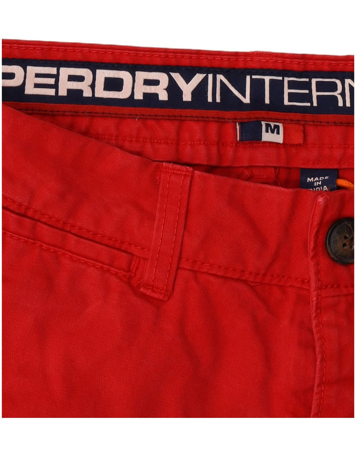 SUPERDRY Pantalones cortos chinos para hombre medianos W32 algodón rojo