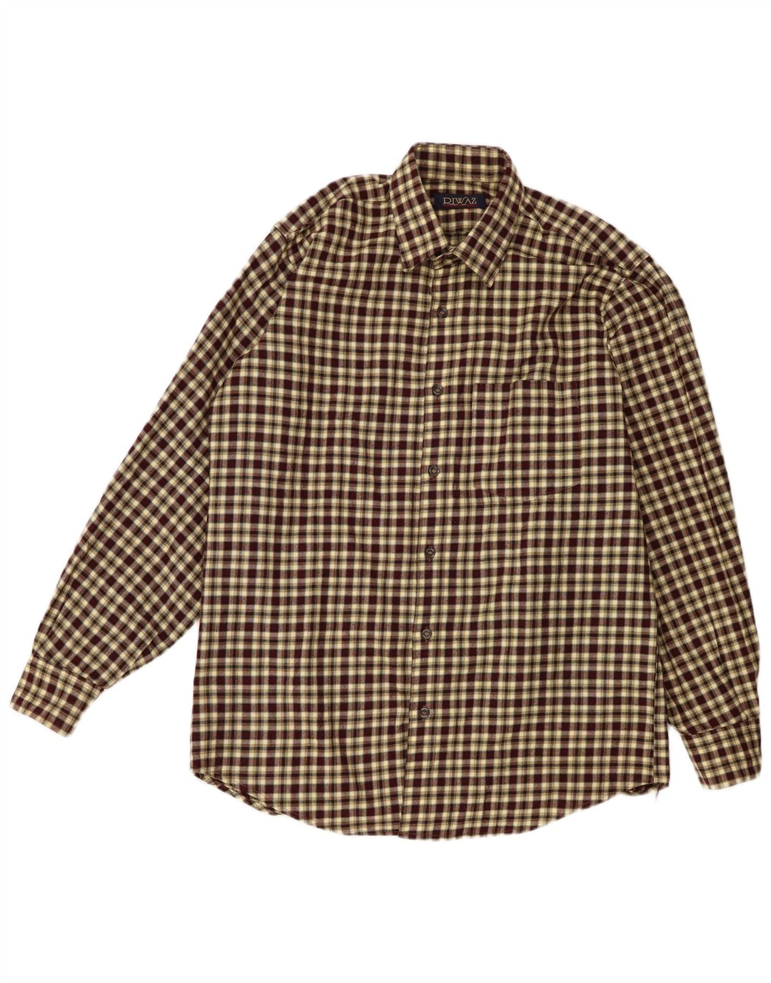 VINTAGE Camisa de franela para hombre Cuadros medianos multicolores