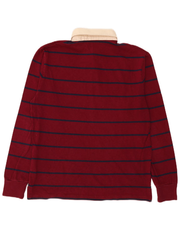 Gant Polo de rugby de manga larga para hombre, talla 2XL, algodón a rayas burdeos