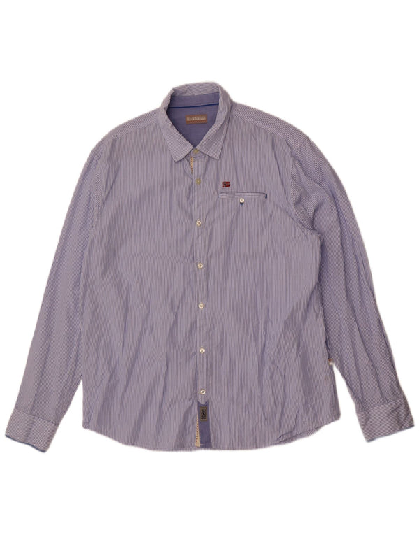 Napapijri Camisa Geographic para hombre 2XL Azul a rayas