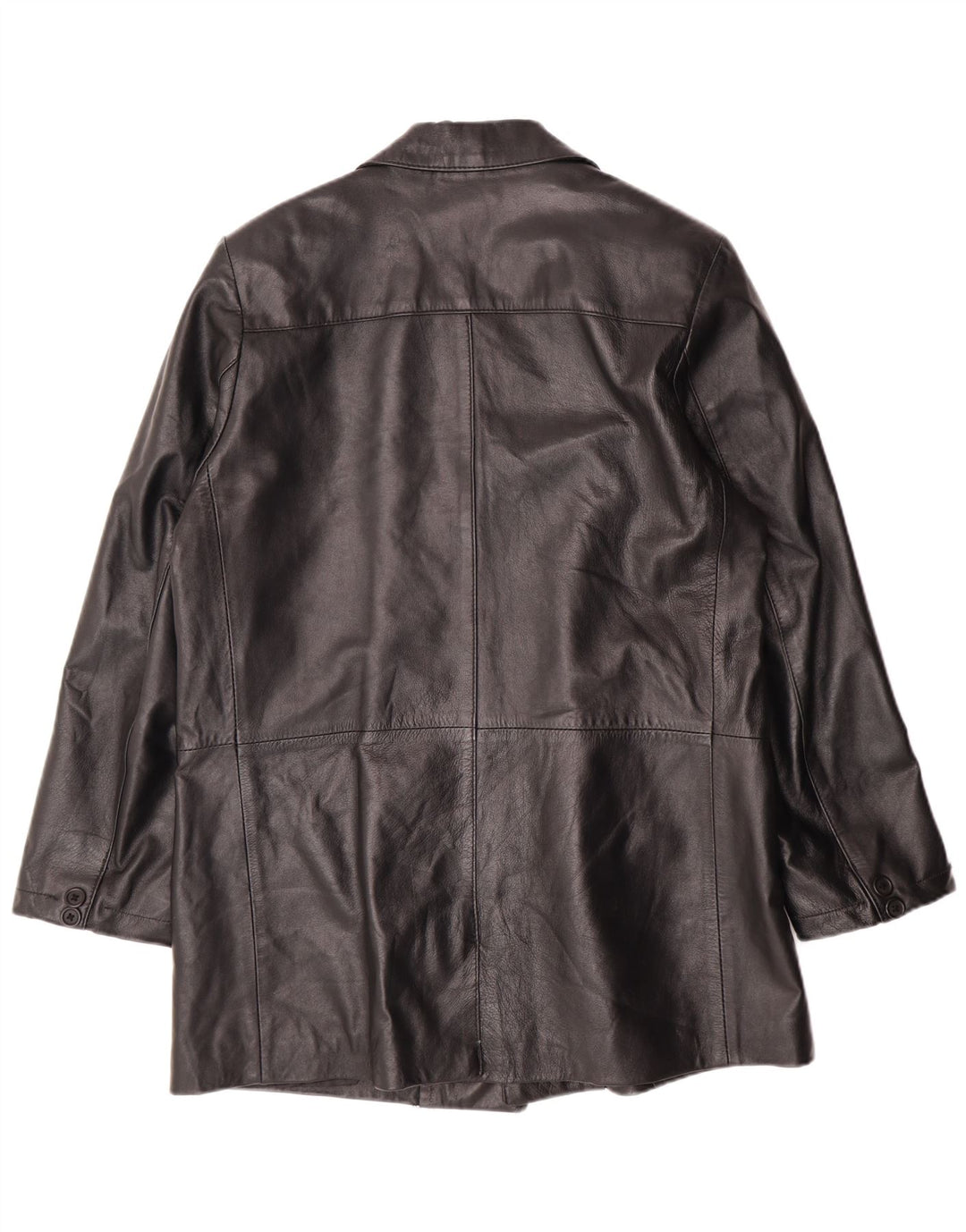 Vintage hombres chaqueta de cuero Reino Unido 38 medio negro cuero clásico