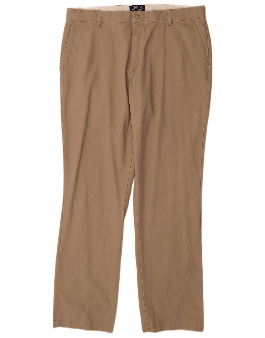 CHAPS Pantalón chino recto para hombre W36 L34 Algodón beige