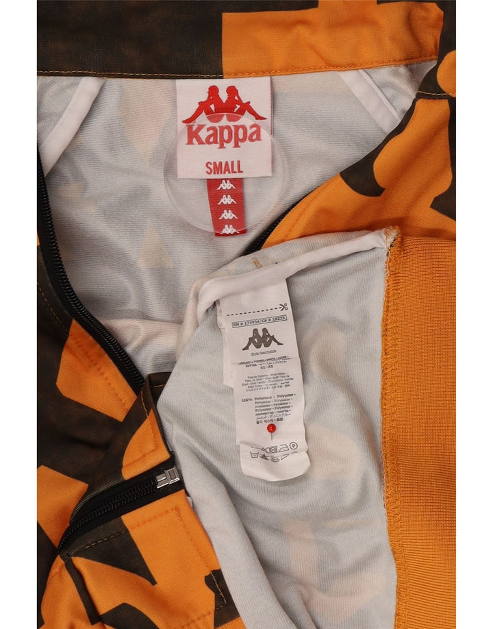 Kappa Mens Graphic Chándal Top Chaqueta Pequeña Naranja Geométrico Poliéster