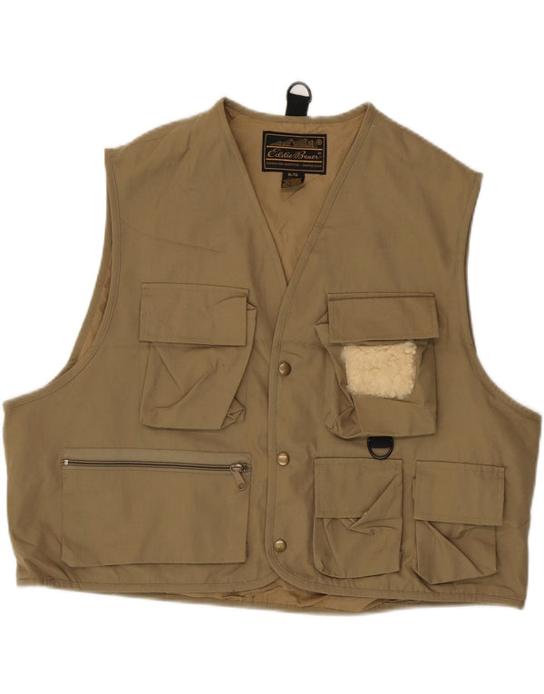 EDDIE BAUER Chaleco utilitario extragrande para mujer UK 18 XL Algodón beige