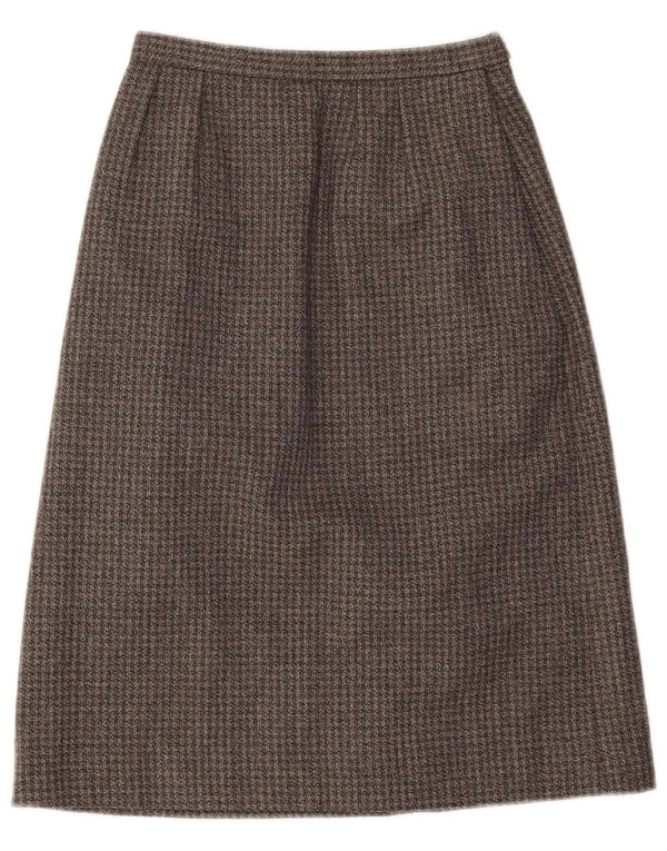 Vintage mujer A-Line falda W22 2XS gris pata de gallo