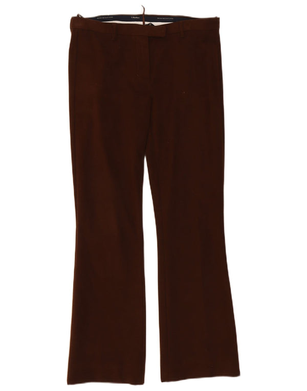 Max Mara Pantalones de traje con corte de bota para mujer UK 14 Large W32 L29 Algodón marrón