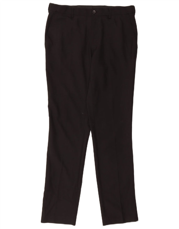 Marks & Spencer Pantalones chinos ajustados para hombre W34 L33 Poliéster negro
