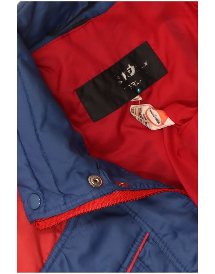 Chaqueta acolchada vintage para hombre IT 52 XL Azul Colorblock Poliéster