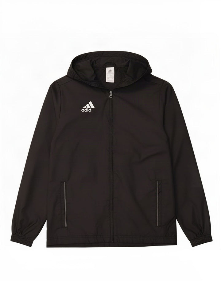Adidas Chubasquero con capucha para niño 13-14 años Negro Poliéster