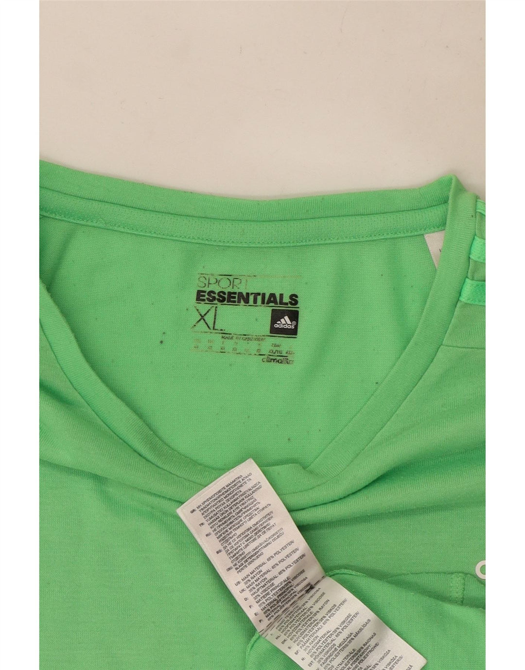 Adidas Hombre Climalite Camiseta Top XL Poliéster Verde