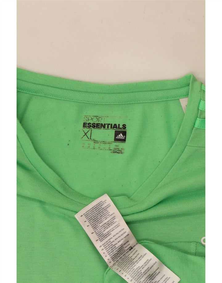 Adidas Hombre Climalite Camiseta Top XL Poliéster Verde