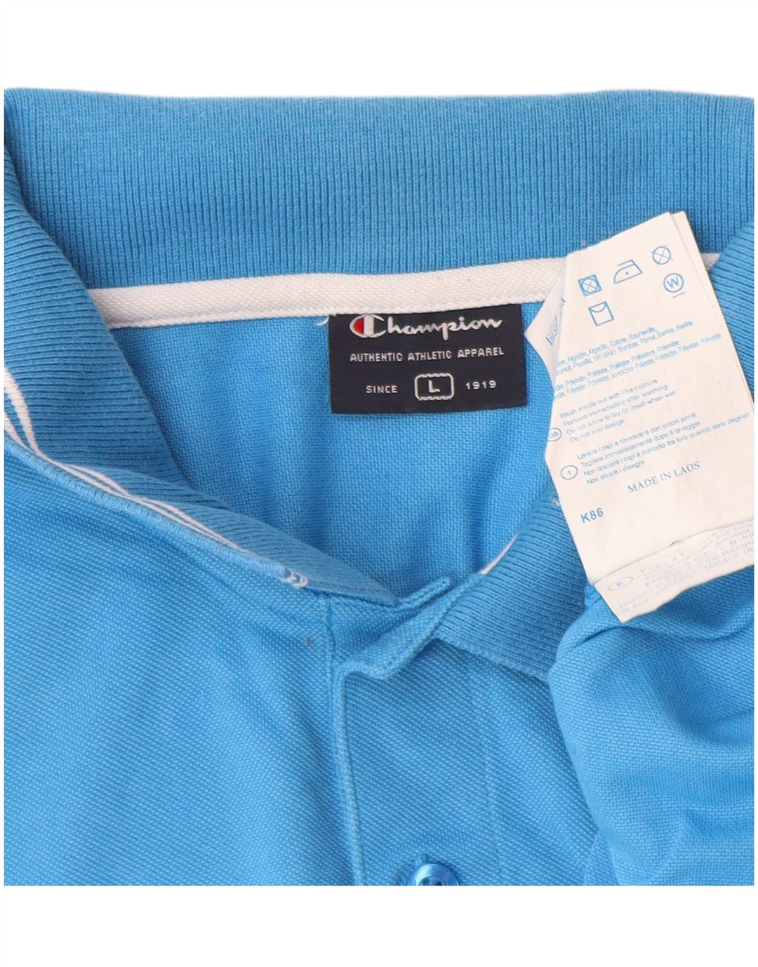 Champion Polo para hombre de algodón azul grande