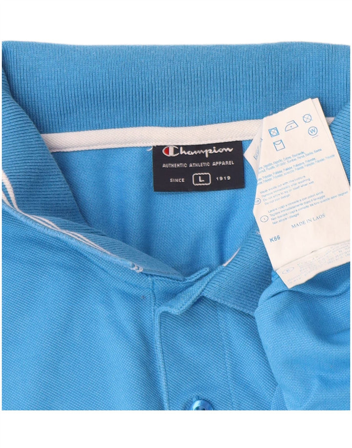 Champion Polo para hombre de algodón azul grande