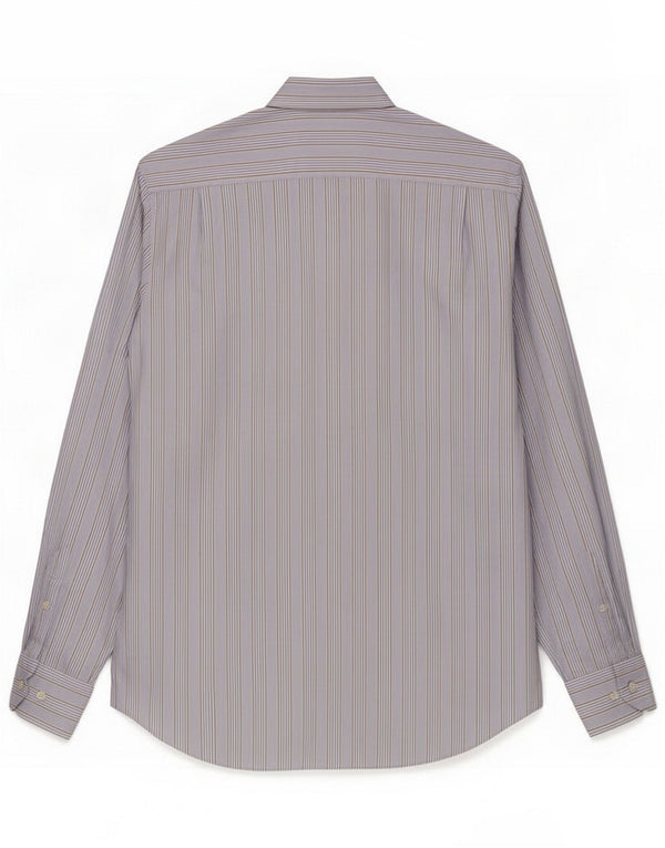 Massimo Dutti Mens Shirt Size 16/41 Large Blue Striped Cotton