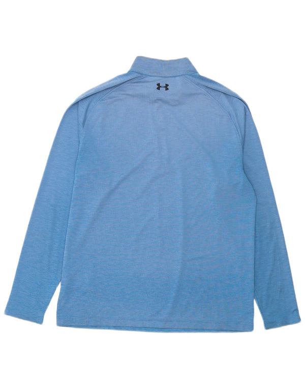 Under Armour Hombre Zip Neck Jersey Chándal Top Grande Poliéster Azul