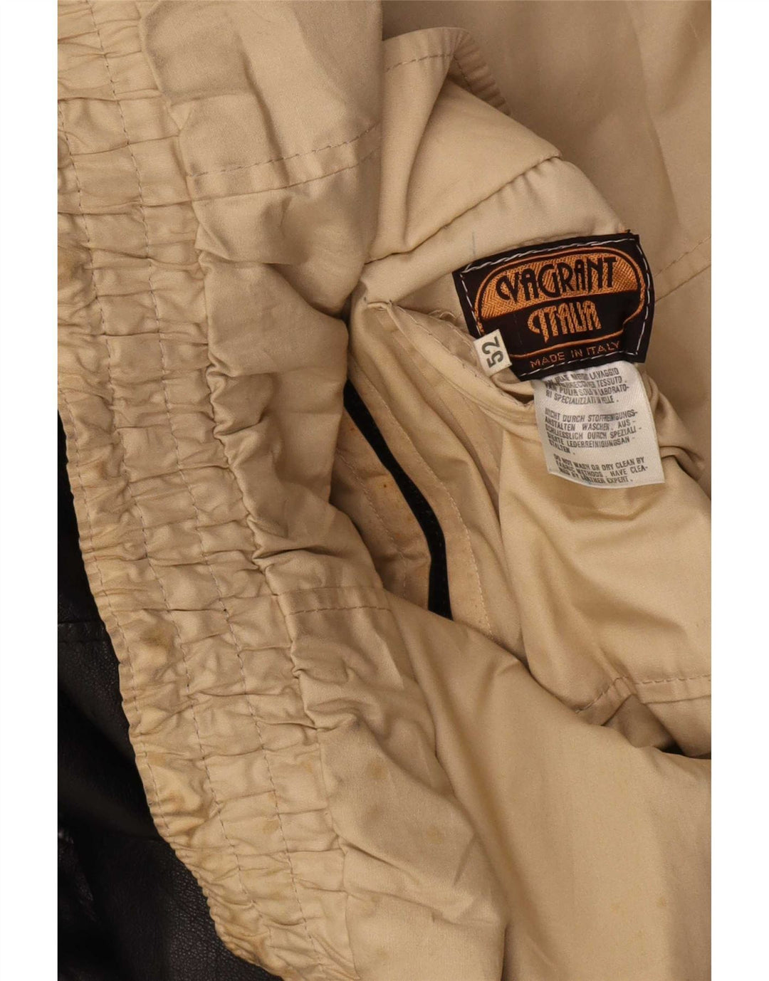 Vagrant Chaqueta de cuero para hombre IT 52 XL Negro