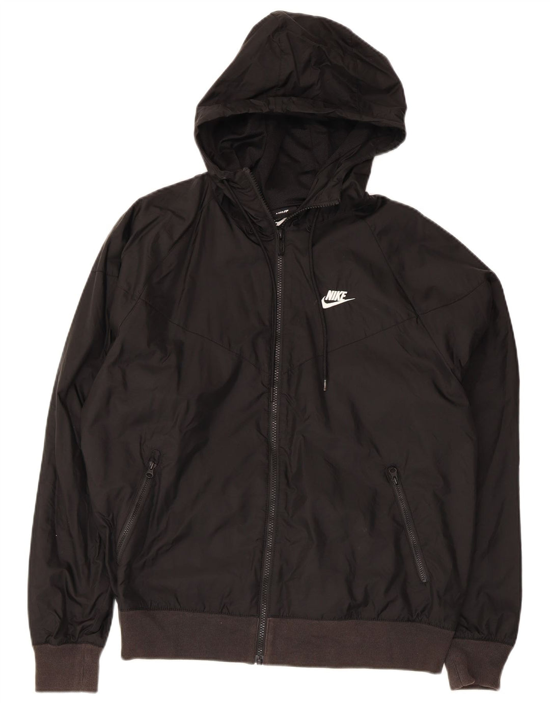 Nike Chaqueta impermeable con capucha para hombre UK 36 Small Black Nylon