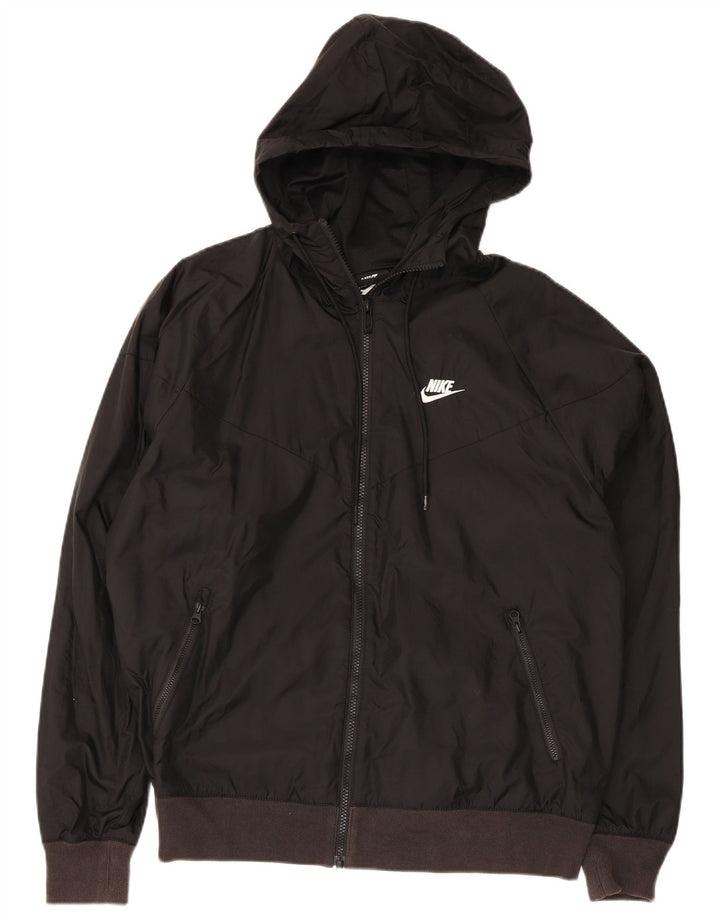 Nike Chaqueta impermeable con capucha para hombre UK 36 Small Black Nylon