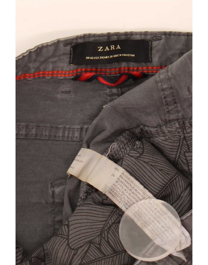 Zara Mens Slim Jeans EU 44 Grande W34 L29 Algodón Gris