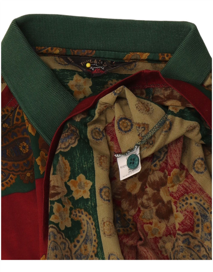 Paul & Shark Polo para hombre de algodón floral multicolor mediano