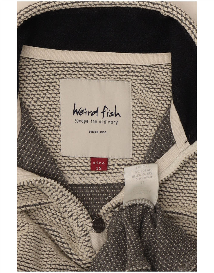 WEIRD FISH Sudadera con cuello y cremallera para mujer UK 40 Acrílico gris medio