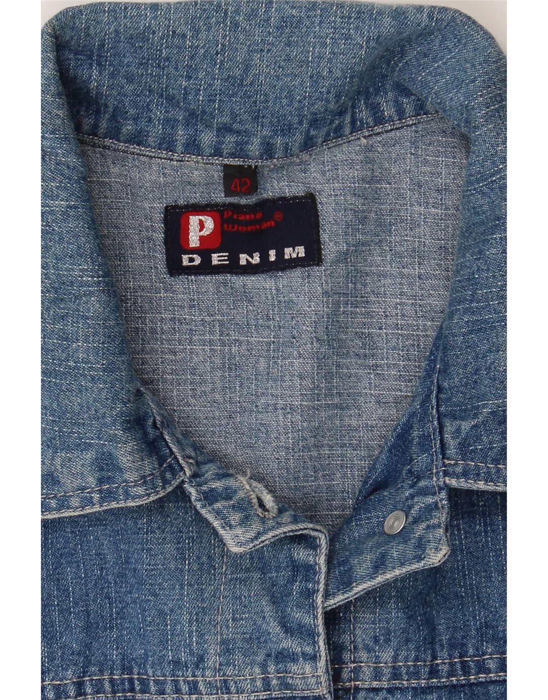 VINTAGE Womens Denim Jacket EU 42 Large Blue Cotton Vintage Vintage and Second-Hand Vintage from Messina Hembry 