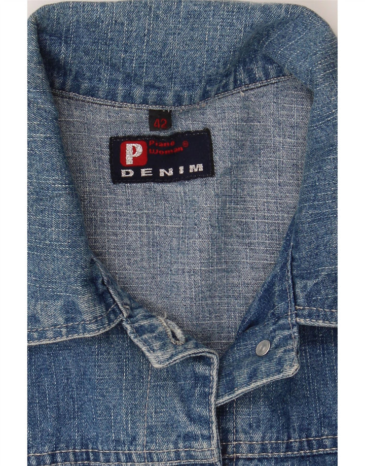 VINTAGE Womens Denim Jacket EU 42 Large Blue Cotton Vintage Vintage and Second-Hand Vintage from Messina Hembry 