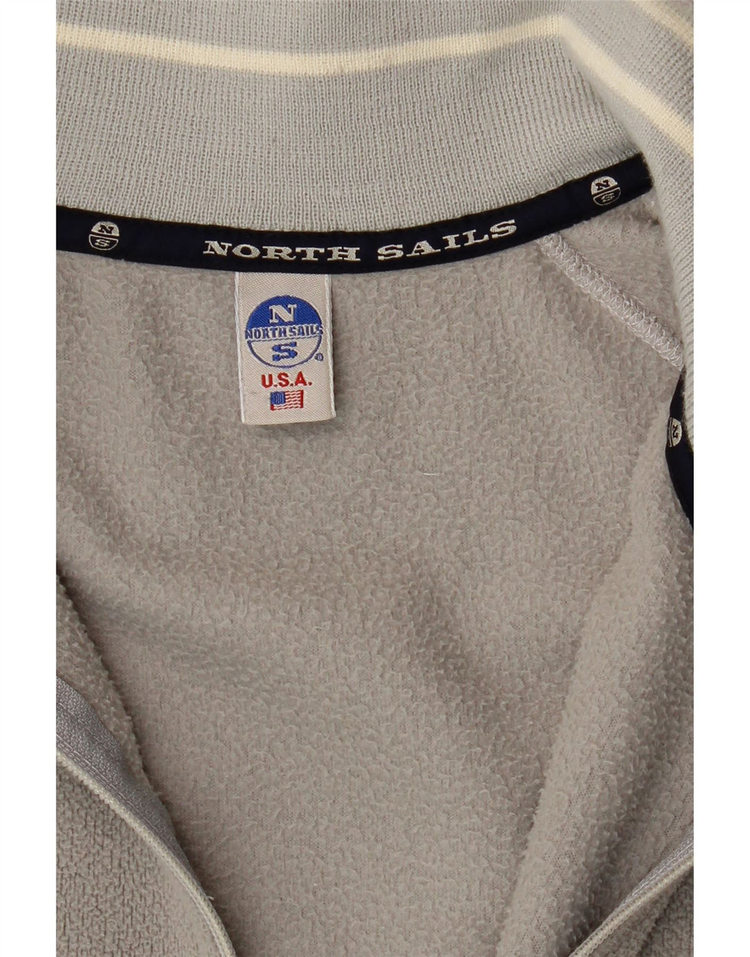 North Sails Chaqueta polar para hombre UK 40 Large Gris Colorblock Poliéster