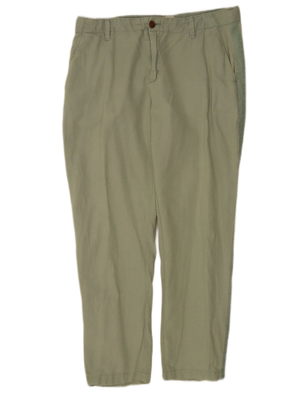 Gap Pantalones Chinos Novia Regulares para Mujer EU 44 XL W34 L27 Lino Verde