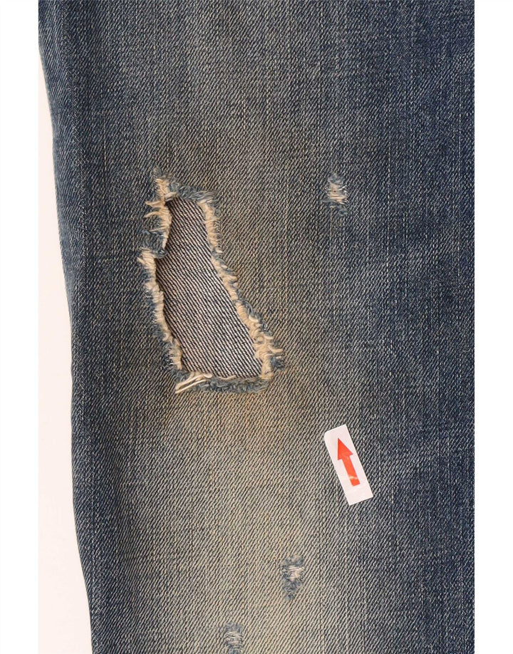 Vaqueros rectos desgastados para mujer Dsquared IT 44 Medium W30 L27 Algodón azul