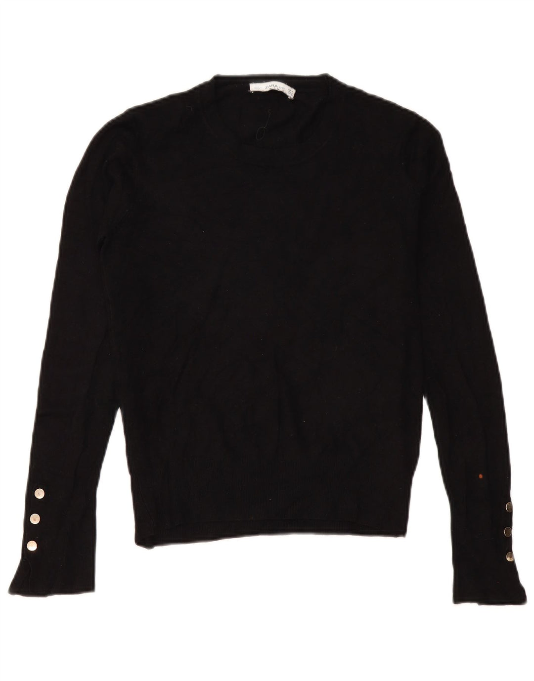 Zara - Jersey de cuello redondo para mujer, talla 40, talla M, color negro