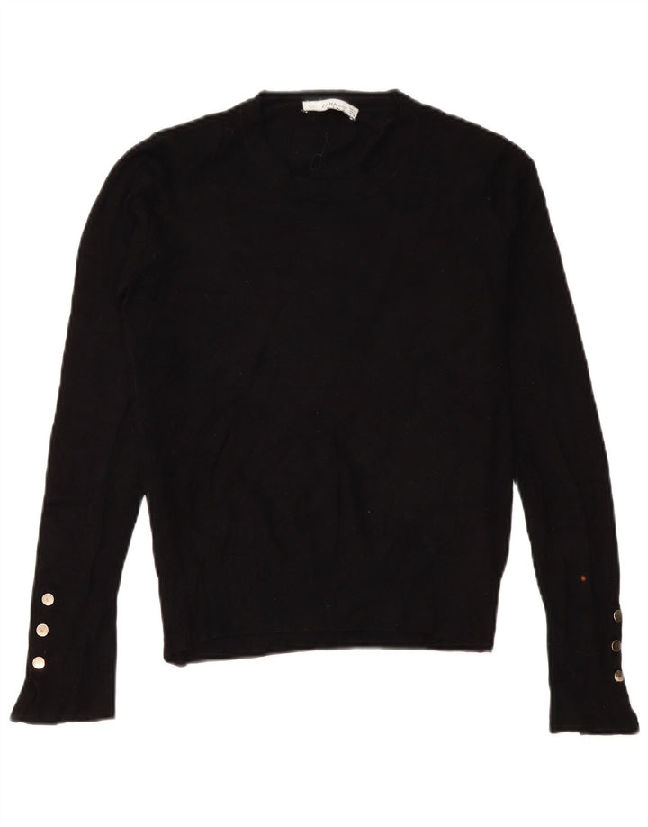 Zara - Jersey de cuello redondo para mujer, talla 40, talla M, color negro
