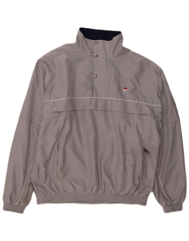 Chaqueta superior de chándal Fila para hombre, poliéster gris grande